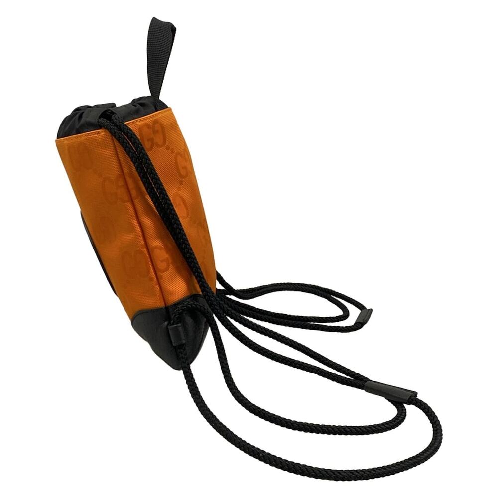 Gucci Off the Grit Backpack Daypack Backpack 643887 Orange Black Nylon Leather - Picture 4 of 15